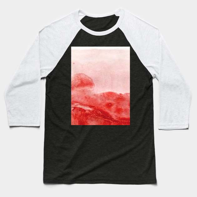 Red watercolor gradient design Baseball T-Shirt by Artistic_st